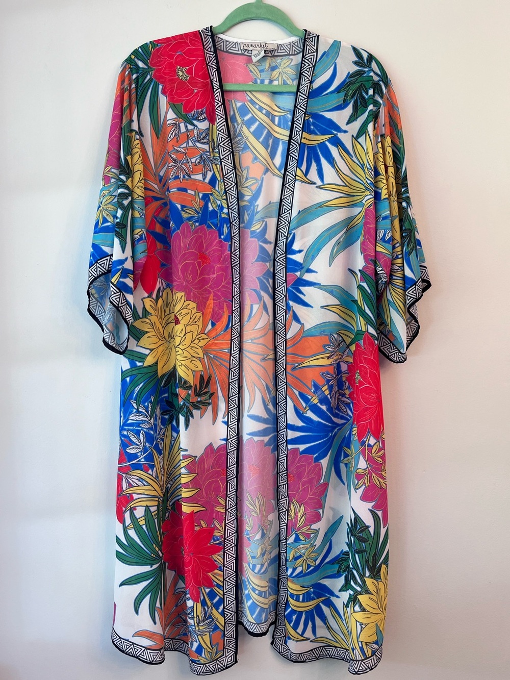 Free Market by Flying Tomato Multicolor Floral Beach Coverup
